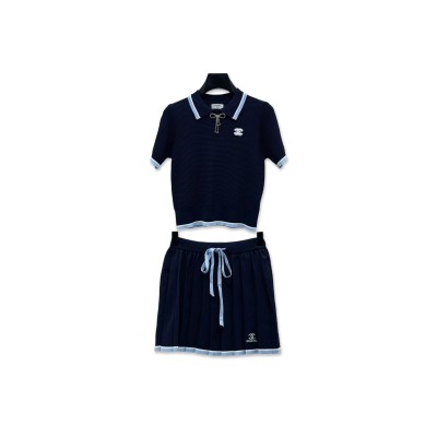 CHANEL KNIT POLO SHIRT SET
